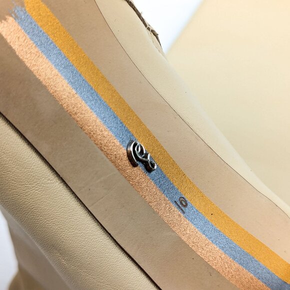 Sam Edelman Women Shauna Eggshell leather Zip Round Heel Tall Boots sz 10 - Picture 7 of 9